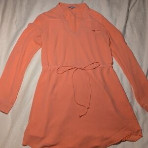 Peach Long Sleeve Dress